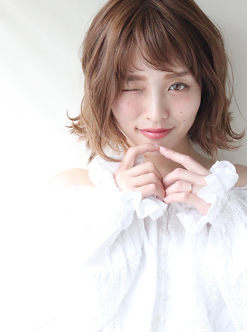 Hogo水ハイ透明感カラー ラベンダーアッシュ外ハネ 久米川 美容室 Roseo 久米川の美容院 ロゼオ